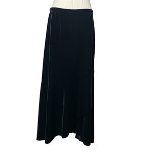 Vintage Chicos Black Velvet Tulip Whimsigoth Midi Skirt Fairy Grunge Alternative